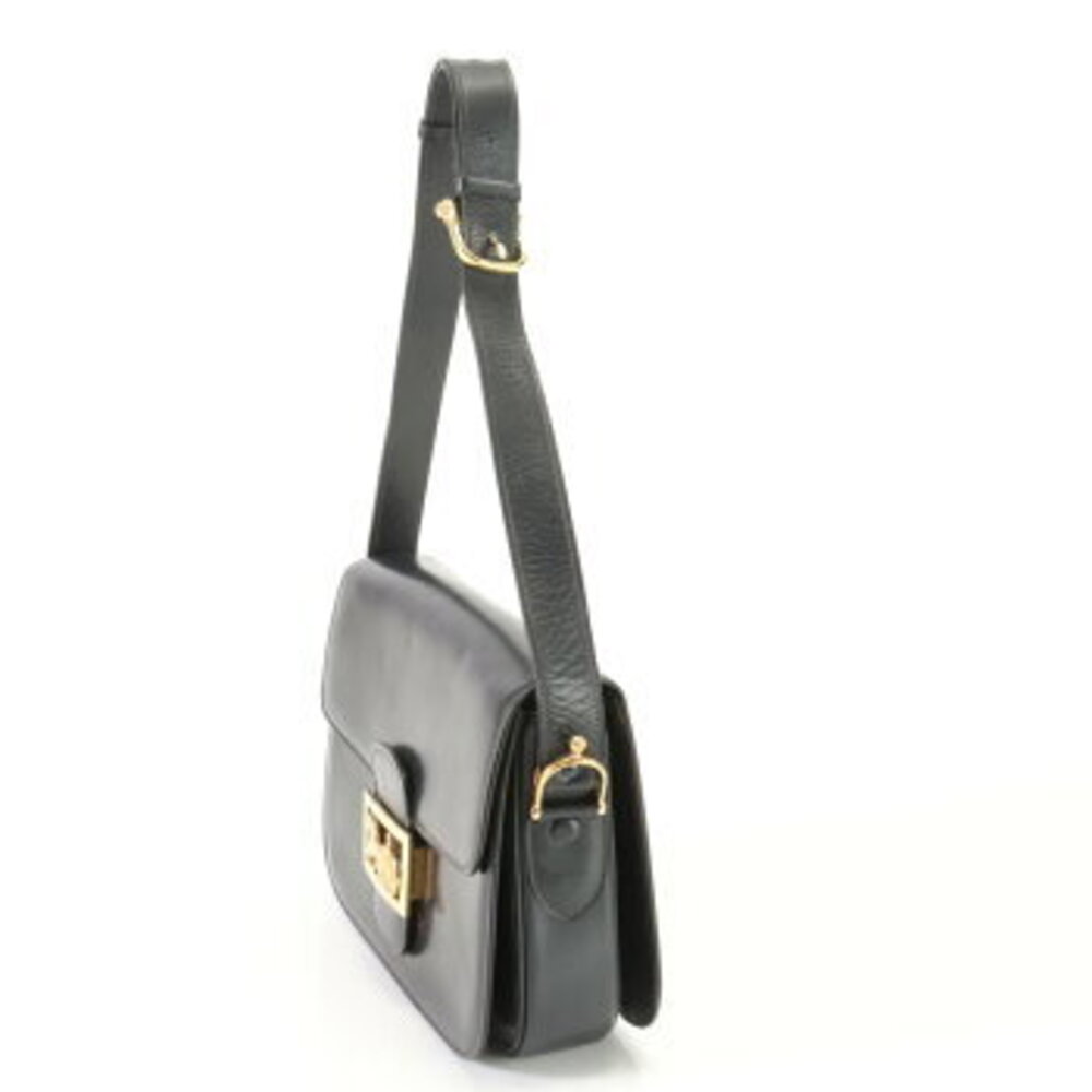 Celine Carriage Hardware Leather Shoulder Bag Tote Black EFV - Picture 5 of 14